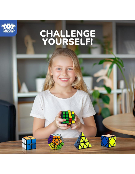 Conjunto de Cubos Mágicos STEAM Life 5 Pack - 3x3, 2x2, Pirámide, Megaminx