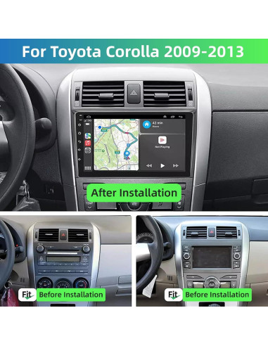 Estéreo Android 13 9" WheelX para Toyota Corolla 2009-2013