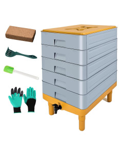 Compostador de Lombrices TOP XIAN 100L 5 Bandejas Gris
