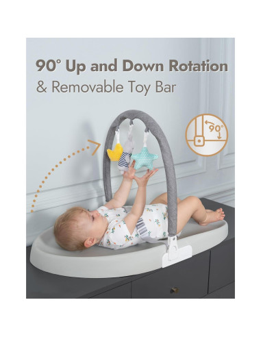 Almohadilla para Cambiar Bebés Papablic Gris Pro, Impermeable y Antideslizante