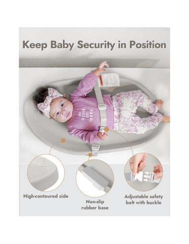Almohadilla para Cambiar Bebés Papablic Gris Pro, Impermeable y Antideslizante