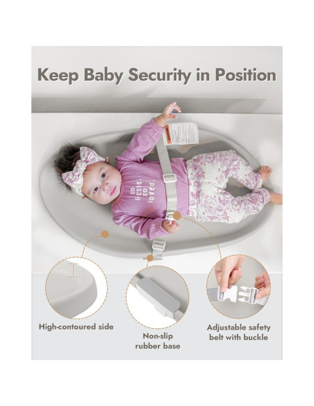 Almohadilla para Cambiar Bebés Papablic Gris Pro, Impermeable y Antideslizante