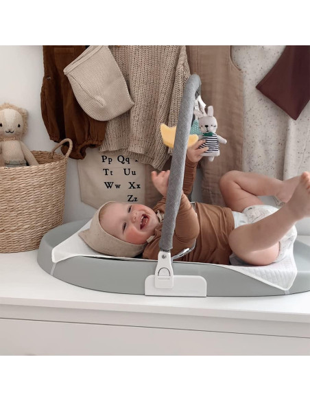 Almohadilla para Cambiar Bebés Papablic Gris Pro, Impermeable y Antideslizante