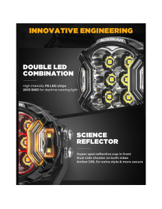 Lámparas LED Auxbeam V-Ultra 3" 108W 12800LM Offroad 2