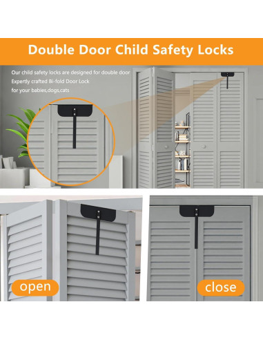 Cerradura Bifold de Metal GZQIUYI Ajustable 1.5-5.1 cm Negra