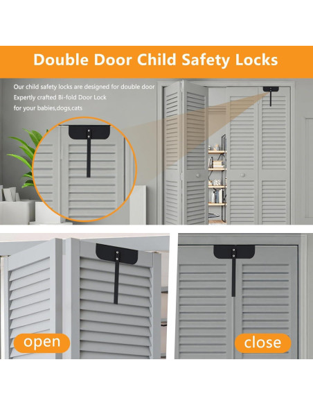 Cerradura Bifold de Metal GZQIUYI Ajustable 1.5-5.1 cm Negra