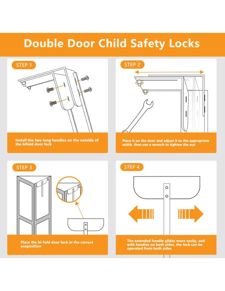 Cerradura Bifold de Metal GZQIUYI Ajustable 1.5-5.1 cm Negra