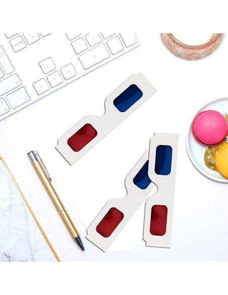 5 Gafas 3D CHTUGEM Rojas y Azules de Cartón para Películas