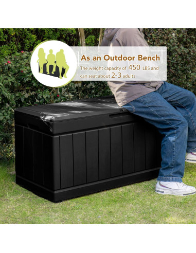 Caja de Almacenamiento GUNJI 83 Galones Impermeable para Patio