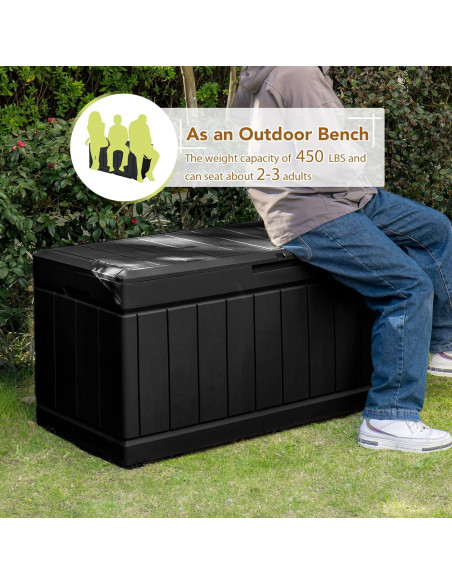 Caja de Almacenamiento GUNJI 83 Galones Impermeable para Patio