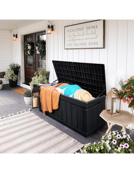 Caja de Almacenamiento GUNJI 83 Galones Impermeable para Patio