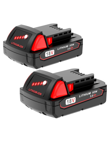 Paquete de 2 Baterías Litio Ion 18V 3000mAh WORTHMAH