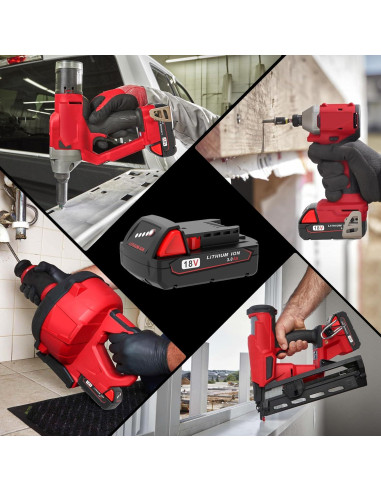 Paquete de 2 Baterías Litio Ion 18V 3000mAh WORTHMAH