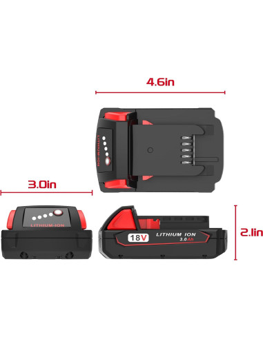 Paquete de 2 Baterías Litio Ion 18V 3000mAh WORTHMAH