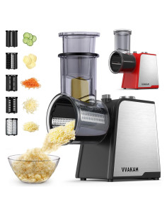 Rallador Eléctrico 5-en-1 VVAKAM 300W para Queso y Verduras