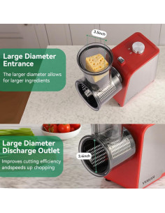 Rallador Eléctrico 5-en-1 VVAKAM 300W para Queso y Verduras 2