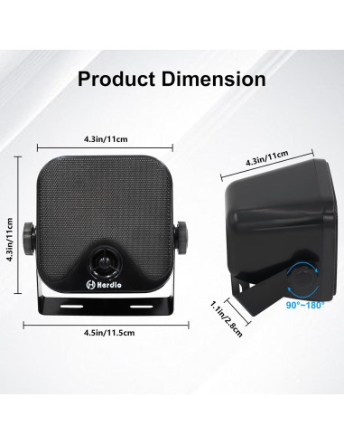 Altavoces Marinos Herdio 4" Bluetooth 240W Impermeables