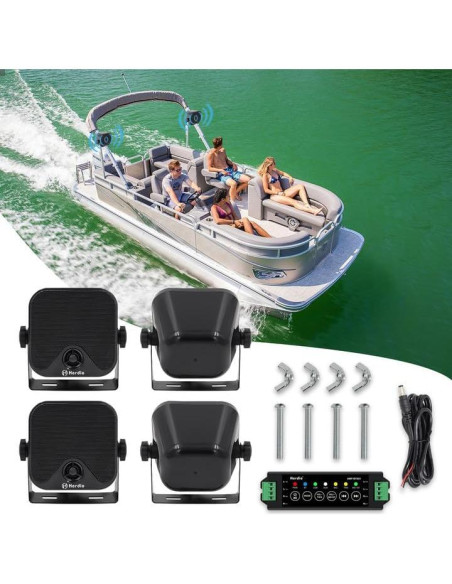 Altavoces Marinos Herdio 4" Bluetooth 240W Impermeables