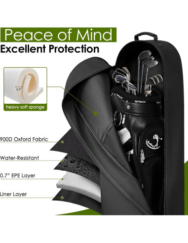 Bolsa de Viaje para Golf DAREKUKU 127x38x25.4cm Negra