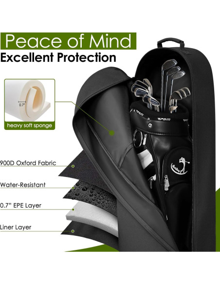 Bolsa de Viaje para Golf DAREKUKU 127x38x25.4cm Negra