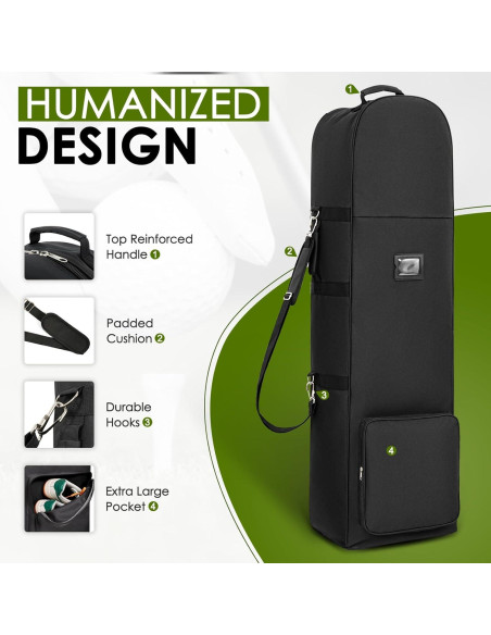 Bolsa de Viaje para Golf DAREKUKU 127x38x25.4cm Negra