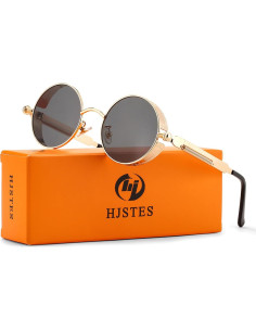 Gafas de sol redondas steampunk HJSUN10 con lentes UV400 2