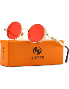 Gafas de sol steampunk HJSUN10 rojas 46mm unisex 2