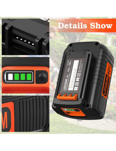 Batería de Litio 40V 3.0Ah Black+Decker Reemplazo S SKSTYLE