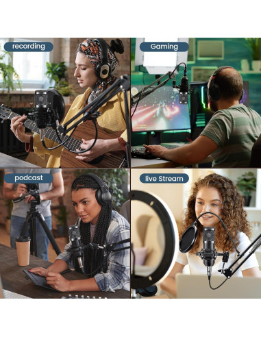 Kit de Podcast BM800 V8 Pro con Micrófono y Mezclador