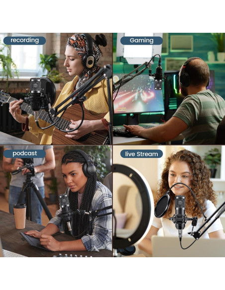 Kit de Podcast BM800 V8 Pro con Micrófono y Mezclador