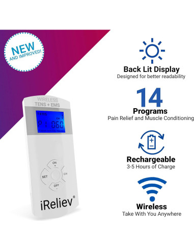 Sistema Terapéutico Inalámbrico iReliev TENS + EMS 2 en 1