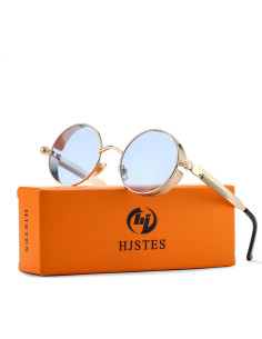 Gafas de sol redondas steampunk HJSUN10 con lentes UV400 2