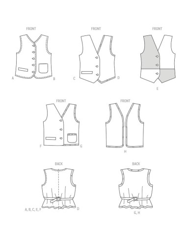 Kit de Patrón de Costura McCall's M8442 para Chalecos Unisex XS-XL