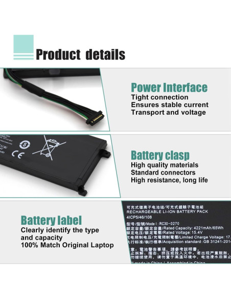 Batería Razer RC30-0270 para Laptop Blade 15 2018-2019