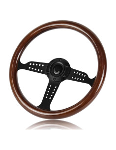 Volante de Madera QYMOPAY 36 cm 6 Agujeros para Rally