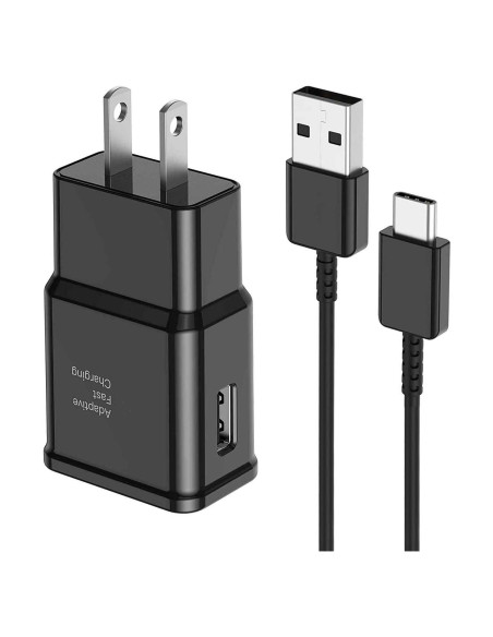 Cargador Rápido Samsung 15W + Cable USB Tipo C 2m Negro