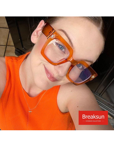 Gafas Breaksun anti luz azul grandes cuadradas 63mm marrón