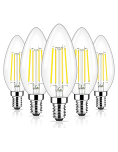 Bombillas LED Candelabra Brightever 6W Luz Diurna 5000K 5 Pzas