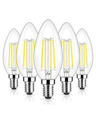 Bombillas LED Candelabra Brightever 6W Luz Diurna 5000K 5 Pzas