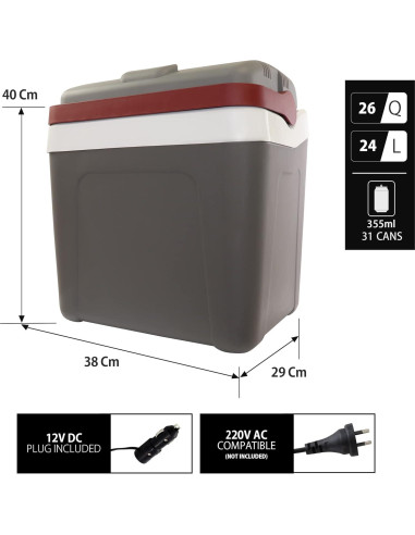 Enfriador Eléctrico Koolatron P25 24L 12V para Auto y Camping