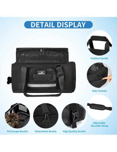 Transportín para Perros y Gatos Wakytu Pequeño Expandible