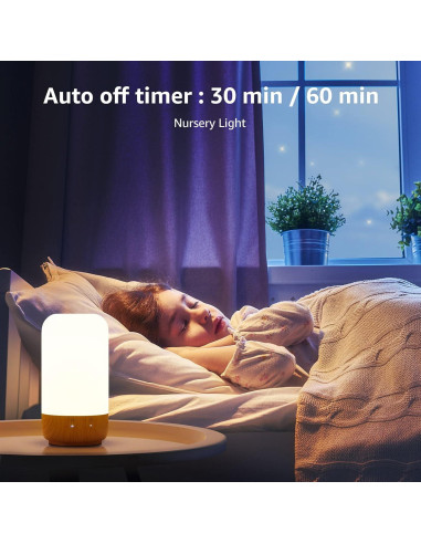 Lámpara de Mesa Lepro LED Táctil Regulable 350lm Madera