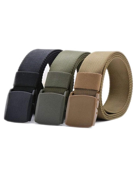 3 Cinturones Tácticos Nylon Hombre Ajustables hasta 110 cm