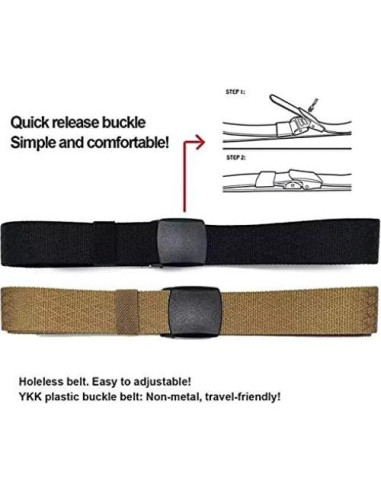 3 Cinturones Tácticos Nylon Hombre Ajustables hasta 110 cm