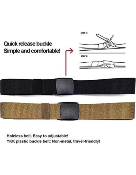 3 Cinturones Tácticos Nylon Hombre Ajustables hasta 110 cm