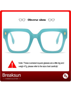 Gafas de bloqueo luz azul Breaksun B40 grandes cuadradas 2