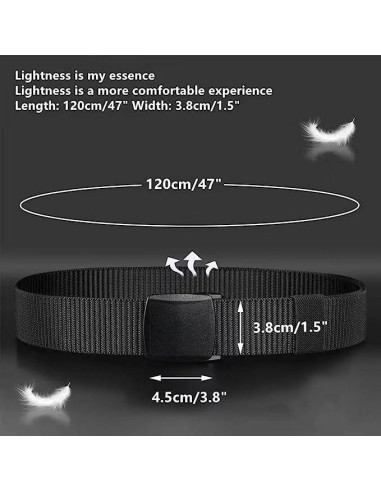 3 Cinturones Tácticos Nylon Hombre Ajustables hasta 110 cm