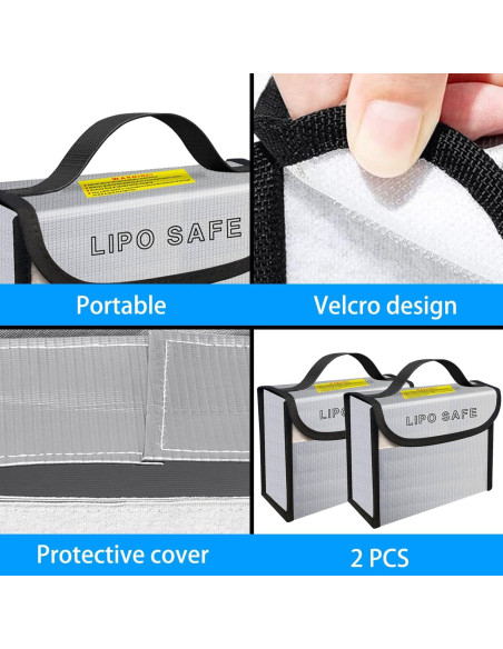 Bolsa de Seguridad Lipo IANDAIROK 185x75x150mm 2PCS