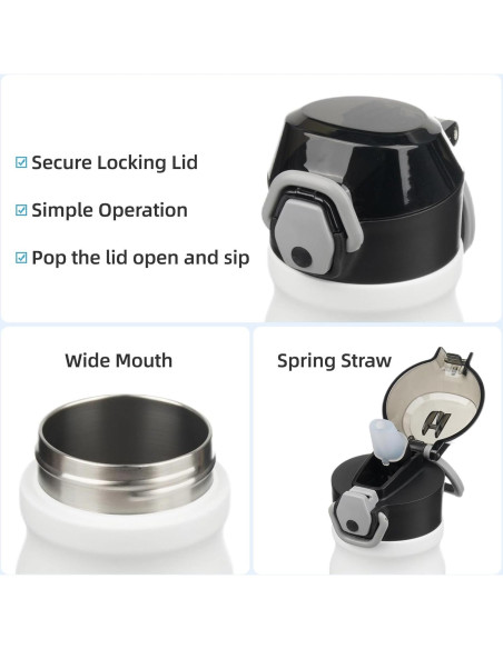 Botella de Agua Aislada Konokyo 18 oz Acero Inoxidable Blanca