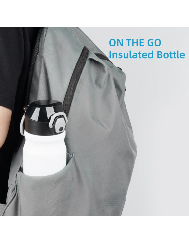 Botella de Agua Aislada Konokyo 18 oz Acero Inoxidable Blanca